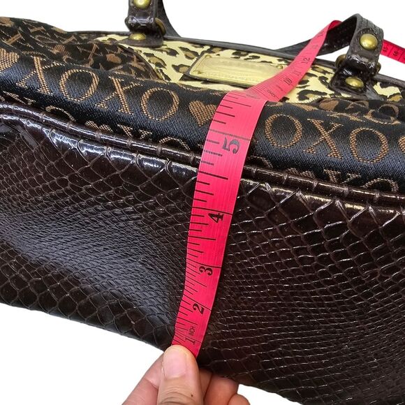 Y2K Vintage XOXO Leopard Logo Brown Shoulder Bag 2000s - Picture 11 of 16